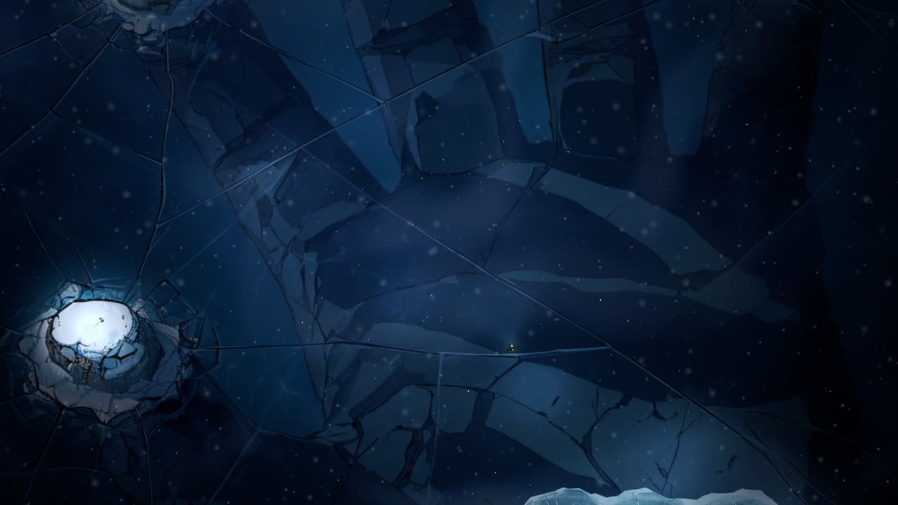 The Sleeper's Hand, a stone hand under a frozen lake in Frostbreak.